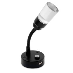 Black LED Reading Light with USB Charger