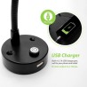 Black LED Reading Light with USB Charger