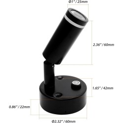 12V LED-dimmbare Leselampe mit USB, schwarz