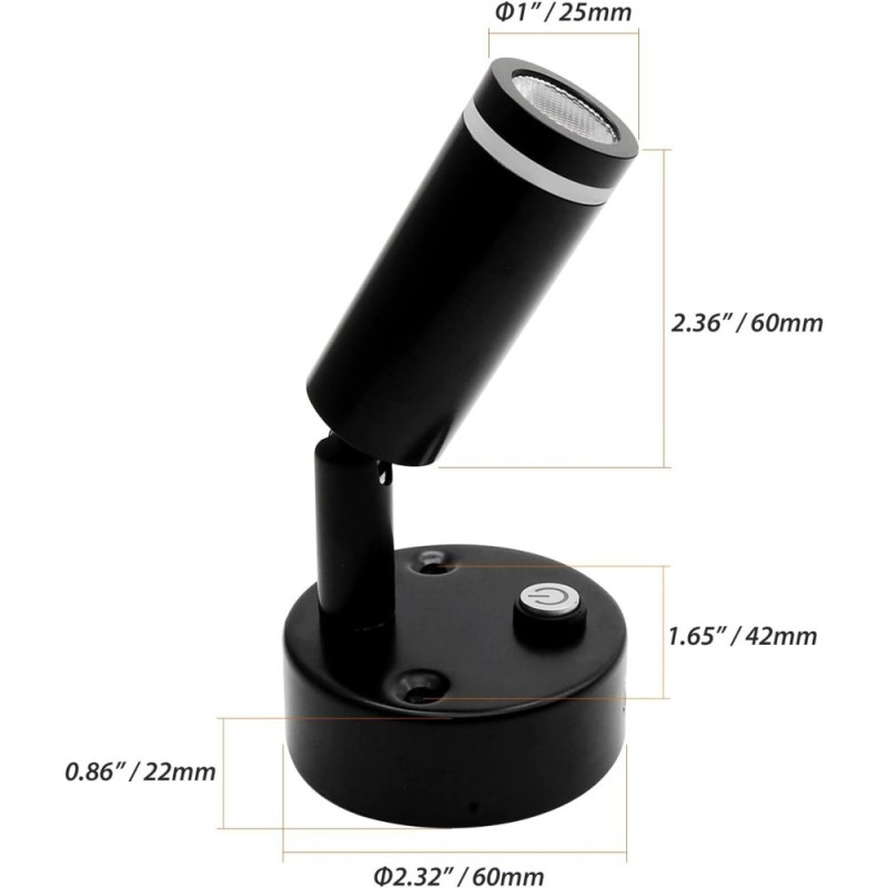 12V LED-dimmbare Leselampe mit USB, schwarz