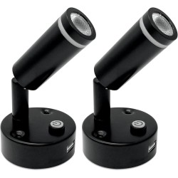 12V LED Reading Light Black with USB Charger